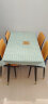 爵韵（JUEYUN） 餐桌椅组合 家用简约仿岩板大理石纹钢化玻璃小户型洽谈吃饭桌子 120*70cm单桌+4把黄色椅 实拍图