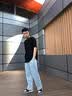 GENIOLAMODE牛仔裤男日常休闲个性男士长裤宽松直筒垂坠牛仔裤 实拍图