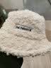 雪茜曼帽子女冬天羊羔绒毛渔夫帽韩版潮流日系盆帽冬季保暖毛线帽女 实拍图