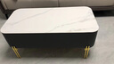 京昕 岩板茶几客厅简约茶几电视柜组合大理石纹茶几小户型带软包茶几 灰色+雪山白【金架岩板】 100cm*50cm茶几 实拍图