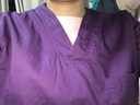 迪塞雅男女纯棉刷手服长袖洗手衣医生隔离工作服短袖刷手衣手术室衣宠物 洗手衣紫色（女款长袖） XL 实拍图