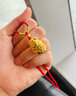 乐灵黄金吊坠足金999坠子花丝平安扣项链新年情人节送女友礼物情侣款 足金平安扣吊坠配转运珠/红绳 金重约1.3g/克重多退少补 实拍图