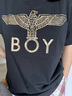 BOY LONDON夏男女同款T恤烫金老鹰logo印花百搭休闲潮牌短袖N01032 黑印金 XS 实拍图