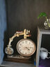 丽盛欧式座钟大号时钟自行车创意石英钟表台钟个性工艺品摆件 S1401WM (铜锈黄) 实拍图