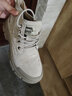 Jeep复古马丁靴女短靴新款加绒厚底英伦风平底高帮单靴秋冬百搭工装靴 浅灰色 加绒 38 实拍图