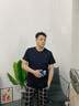BINYUXD【高品质三件】莫代尔棉冰丝t恤男士短袖夏季纯色打底体恤衫速干T 1.白+黑+铁灰 4XL (建议160-180斤 ) 实拍图