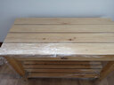 旖林（YILIN） 旖林实木防水防腐长条板凳双人休闲椅洗澡凳宽面双层木凳床尾凳 香柏木原木色换衣凳 800*380*450mm 实拍图