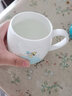 后海杯子陶瓷杯女马克杯带盖带勺子家用喝水杯骨瓷早餐杯咖啡杯少女心 胖胖杯-蓝鲸400ML【可微波】 实拍图