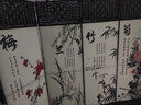 祥朗屏风实木布艺屏风隔断折屏座屏玄关移动现代简约中式田园客厅卧室书房酒店宾馆艾灸养生理疗屏风帘玄关墙 梅兰竹菊 1.8米高X0.5米宽单面图案一扇价格 实拍图