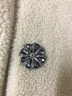 TTT金色时尚高档大衣扣子女金属皮草扣钮貂皮纽扣扣子女花瓣水钻钻扣 7#枪色 尺寸如图 实拍图