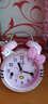 蕉迟 凯蒂猫闹钟创意学生儿童闹钟卡通床头钟可爱小闹钟女生 KT全粉色满钻左耳带玩偶4寸 实拍图