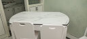 简派印橡 岩板餐桌简约现代可伸缩折叠小户型家用实木饭桌圆餐桌椅组合FR-103Y02 加厚岩板白色 1.5米一桌八椅 实拍图