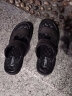 卡帝乐鳄鱼（CARTELO）皮凉鞋男夏季2024透气沙滩鞋男外穿两用男士洞洞凉拖鞋 棕色 44 实拍图