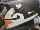 耐克（NIKE）【潮】Air Jordan aj1板鞋男女新款高帮休闲跑步运动耐磨篮球鞋 BQ6931/852542-101/白绿橙 38.5 GS 实拍图