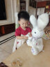 快乐音符会说话的毛绒玩具兔子唱歌学舌小狗玩偶拍手动耳儿童电动公仔礼物 2032白色兔子 USB充电版 实拍图
