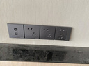松下开关插座面板悦宸86型深灰色斜五孔usb三孔空调一二开单双控暗装 电视电脑 实拍图