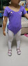 艾舞戈儿童舞蹈服夏季女童芭蕾舞裙练功服幼儿园宝宝表演棉裙考级舞蹈 紫罗兰-短袖-后背蝴蝶 120 实拍图