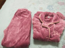 南极人法兰绒睡衣女冬季绒翻领长袖长裤家居服套装大码珊瑚绒睡衣睡裤 NSALM-8623-粉红色 XL（建议120-130斤） 晒单实拍图