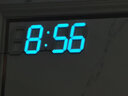 驰海（CHkosda）钟表挂钟客厅2025新款万年历电子钟挂墙免打孔LED数字时钟会议室 4位镂空冰蓝-遥控版 44*15cm 实拍图