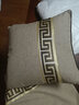 Avigers棉麻沙发抱枕靠垫新中式大靠枕办公室汽车护腰靠背垫不含芯定制 咖条纹左拼 浅咖 45cm*45cm 含枕芯 实拍图