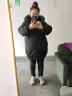 妍莉芬棉服女中长款2023冬季新款女装韩版加厚棉衣女大毛领茧型棉袄外套 黑色 XL 晒单实拍图