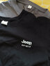 JEEP SPIRIT吉普短袖T恤男纯棉夏季青年男士体恤衫纯色半袖圆领宽松休闲上衣 灰色+黑色 XL 120斤-135斤 实拍图