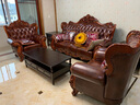 梦美斯宣沙发 美式实木雕花沙发欧式仿古真皮沙发大户型客厅123沙发 599 1+1+3组合沙发 实拍图
