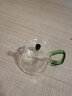从简 侧把玻璃茶壶小号手工日式加厚耐高温家用可加热带过滤泡茶壶 玻璃小壶H21翡翠绿【大号400ML】 实拍图