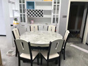 唐君餐桌 实木餐桌 餐桌现代简约 餐桌椅组合 岩板伸缩餐桌 一桌6椅子（岩板B款八角椅） 实拍图