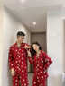 歌佰芬本命年情侣睡衣纯棉春秋冬季新婚休闲家居服结婚可外穿大红色睡衣 AA7742莱卡棉拉架 2XL 女+男XL 实拍图