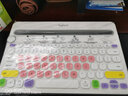 升派 适用于 罗技 K480 台式机键盘保护膜无线键盘膜台式电脑笔记本贴膜套罩 五彩粉底 实拍图
