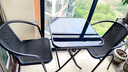 造木田园 户外桌椅阳台露天桌椅套件小花园现代铁艺桌椅小茶几室外庭院桌椅 80cm水纹钢化玻璃组装圆桌+2椅 实拍图