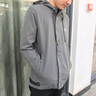 花花公子（PLAYBOY）夹克男外套上衣男外套春秋季薄款新款纯色棒球服连帽茄男 浅灰色 XL （建议125-140斤） 实拍图