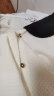 lagogo拉谷谷黑白撞色短袖衬衫女夏季新款娃娃领减龄上衣短袖 米白色(V2) 155/S/36 晒单实拍图