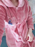 芬腾 珊瑚绒睡衣女冬季加厚法兰绒开衫加绒休闲秋冬款家居服套装新年 豆沙红 M 实拍图