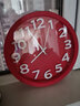 康巴丝（Compas）14寸挂钟立体创意客厅挂表石英钟现代时钟表 2641红色 实拍图