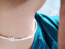 COISE990足银项链男士潮流锁骨链时尚吊坠银首饰老公生日礼物送男友 锁骨链男 粗3mm长约45cm 实拍图