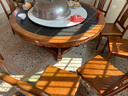 慕凰风语 餐桌 新中式全实木餐桌椅组合大理石圆形饭桌带转盘家用岩板大圆桌 黑紫色 1.2米单桌（配0.8米转盘） 实拍图