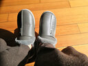 始丰棉拖鞋男冬季时尚PU皮革包跟居家用室内保暖防滑厚底情侣棉拖鞋 藏青 44-45(适合平时43-44码穿) 实拍图