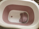 世纪宝贝（babyhood）儿童泡澡桶 加大号宝宝折叠浴桶 婴儿洗澡盆游泳桶 赠浴凳319紫色 实拍图