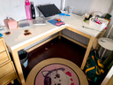 花王实木转角书桌书架一体组合L型电脑桌北欧拐角学习桌DB03#1.4米 实拍图