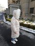 宏资琦羽绒棉服女中长款2024冬季新款连帽棉衣女韩版宽松加厚棉袄膝外套 米白色 M 实拍图