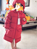 保姆鹅儿童羽绒服中长款加厚防寒外套宝宝中大童保暖冬装[NM2438] 中国红 140 实拍图