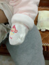 韩贝蓓纯棉婴儿手套新生儿宝宝防抓手套脚套四季款 A11 抽绳手套3双(猫粉+猴粉+熊黄) 实拍图