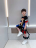 皮尔卡丹（pierre cardin）童装男孩穿的4-14岁儿童装夏装2025新款短袖套装衣服6中大童街舞 黑色(上衣+裤子) 120 建议身高1.1米左右30-40斤 实拍图