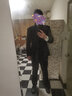 yhv中山装立领套装男士修身青年中式结婚礼服中国风表演伴郎主持 1665黑色中山套装 4XL （190）建议155斤-175斤 实拍图