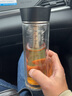 膳魔师（THERMOS）双层玻璃杯商务办公高档水杯男士泡茶杯车载水杯茶水分离节日礼物 TCGB-400-BK黑色 实拍图