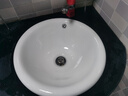 潮窑椭圆形台中盆半嵌入式台上盆洗脸盆洗手盆家用卫生间陶瓷洗面盆 18寸正圆白色盆 赠送下水 实拍图