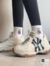 MLB鞋子男女老爹鞋增高运动休闲鞋四季款3ASHC101N-50BGL-260/淺米色 实拍图