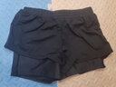 三奇(SANQI) 女士泳裤双层防走光保守平角裤健身沙滩游泳短裤 黑色 L 实拍图